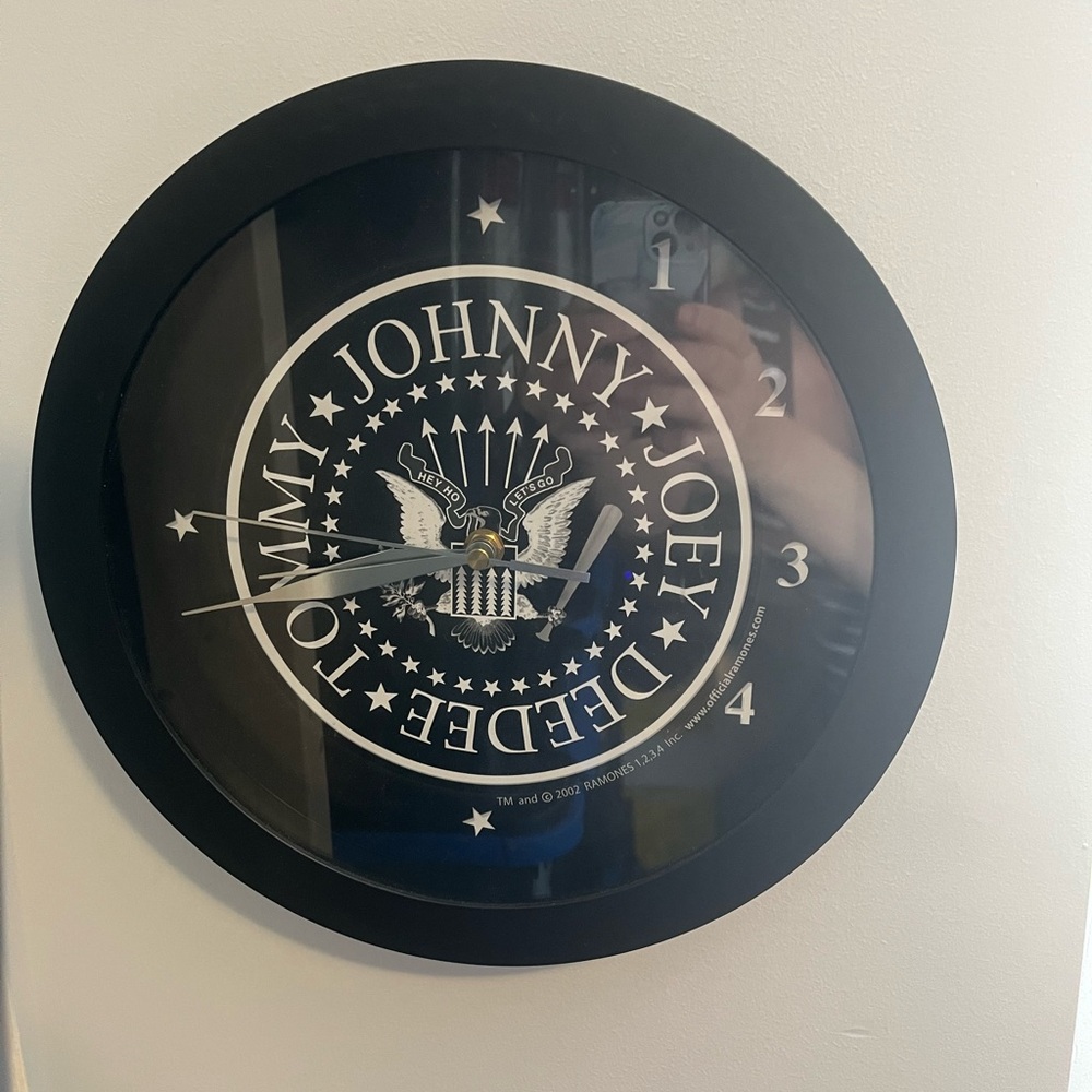The Ramones Black Wall Clock with Band Logo
